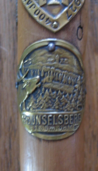 Spazierstock, 6 Stocknägel, Schneekopf, Oberhof, Suhl 1927, Kreuzeckhaus