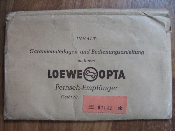 Loewe Opta Optalux 686, Fernsehempfänger, Unterlagen von 1960- 62