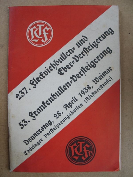 Fleckviehbullen- und Eberversteigerung, Frankenbullen, Weimar 1938