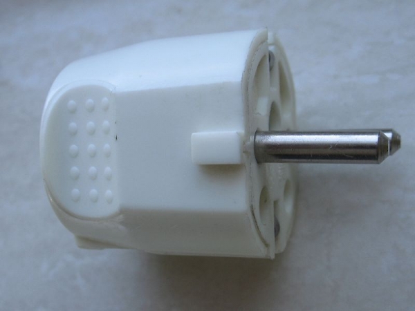 Schukostecker, Kupplungsstecker mit Schutzkontakt, hell, unbenutzt, #9