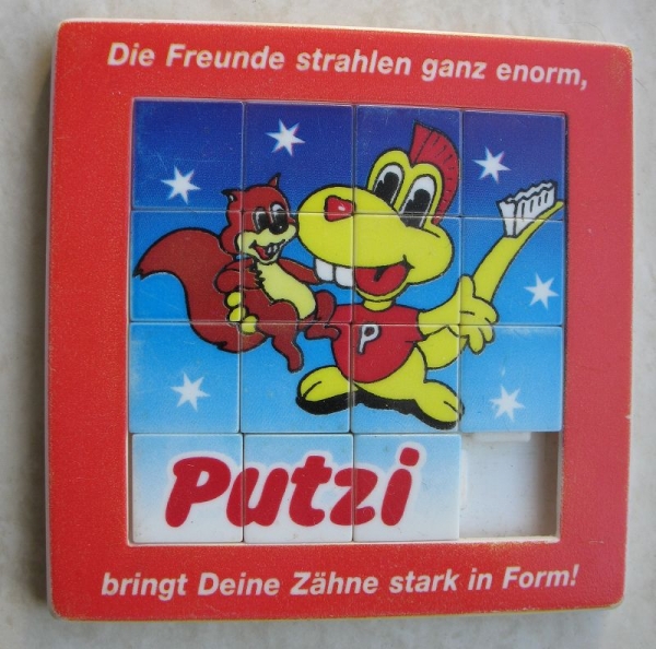 Schiebespiel PUTZI, Zahnpasta, DDR ?