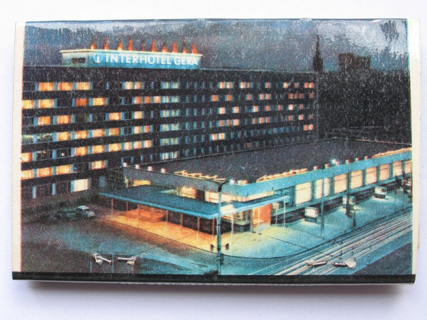 Interhotel Gera, Streichholzbrief, Streichholzheftchen, DDR