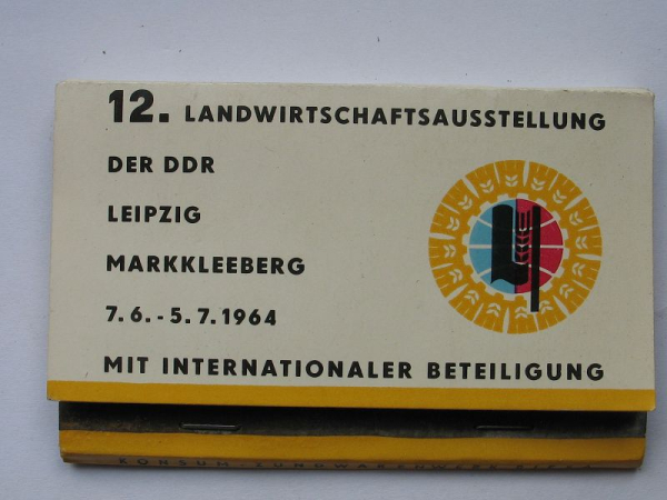 Landwirtschaftsausstellung Leipzig Markkleeberg, Streichholzbrief, DDR