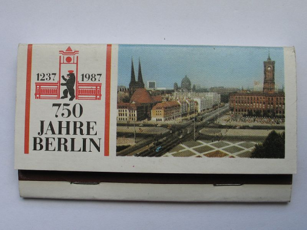 750 Jahre Berlin, Streichholzbrief, Streichholzheftchen, DDR