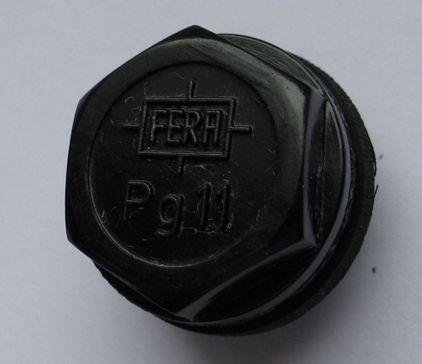 Verschlußschraube, Blindstopfen PG 11, FERA, Bakelit, unbenutzt, #1