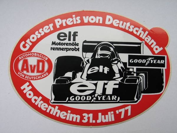 Aufkleber Hockenheim, AvD 1977