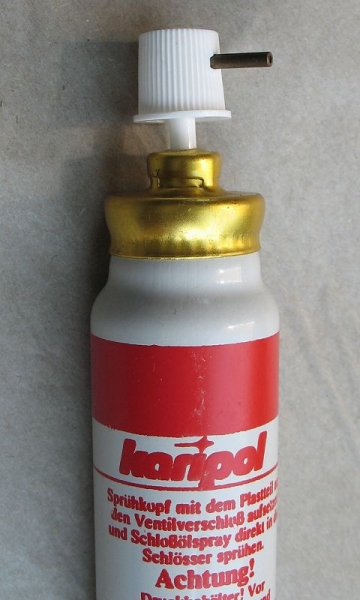 Schloß Öl Spray, Schlossöl-Spray, Karipol 421, DDR, unbenutzt