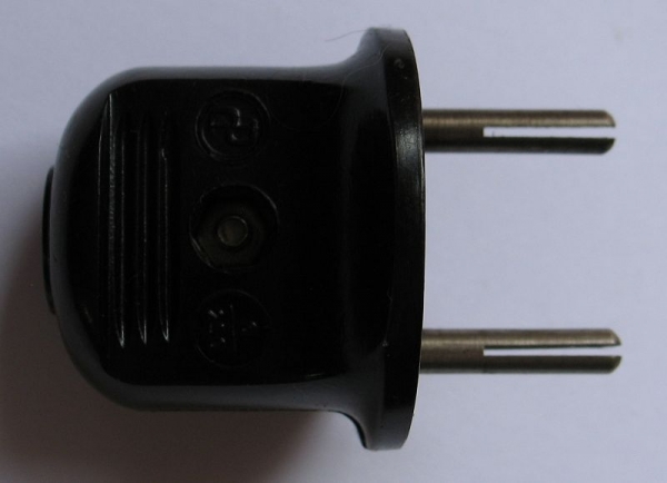 Stecker Bakelit, kein Schuko, für Volksempfänger, Röhrenradio, #19