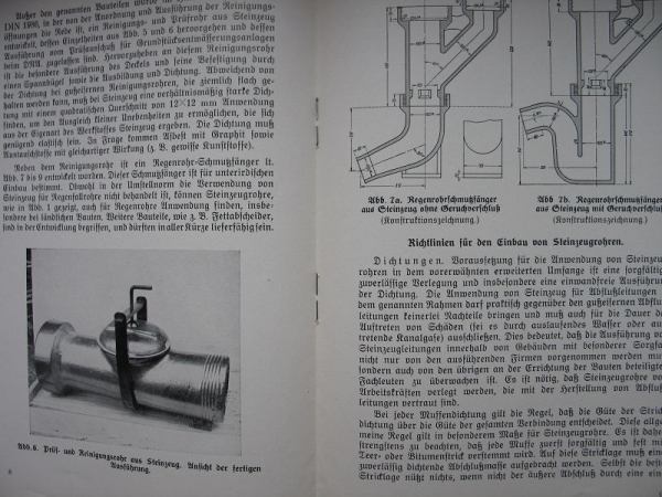 Steinzeug für Grundstücksentwässerungsanlagen, Verkaufsgesellschaft Deutscher Steinzeugwerke Berlin, 1938