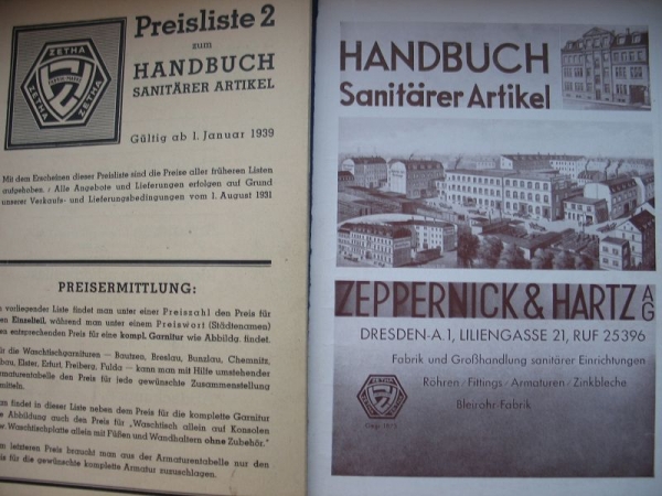 ZETHA Handbuch Sanitärer Artikel, Zeppernick & Hartz AG Dresden, 30-er Jahre, #2