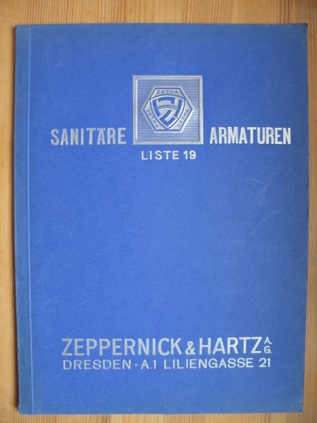 Sanitäre Armaturen, Zeppernick & Hartz AG Dresden, Liste 19,  1931