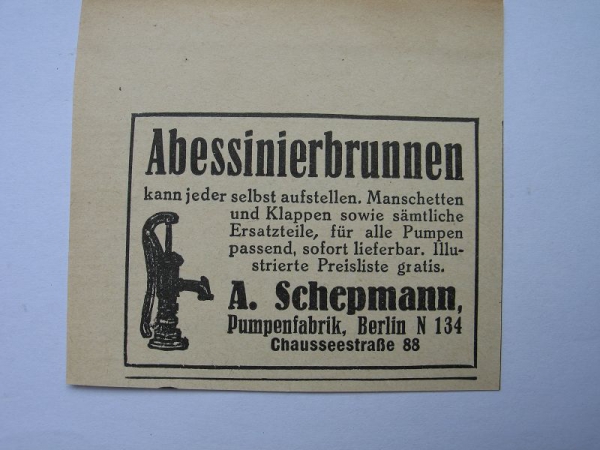 Abessinierbrunnen A. Schepmann Berlin, #1927/1
