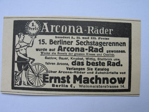 Arcona- Räder, Ernst Machnow Berlin, #1927/1
