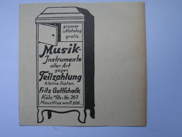 Musikinstrumente Fritz Gottschalk Köln, #1927/1