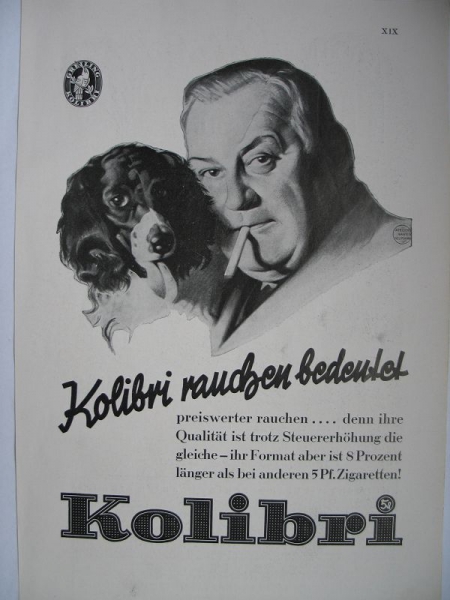 Greiling Kolibri Zigaretten, Dresden, #1930/1