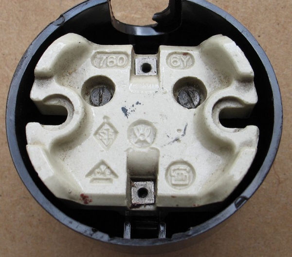 Ausschalter, Bakelit, rund, AP, dunkel, #116*