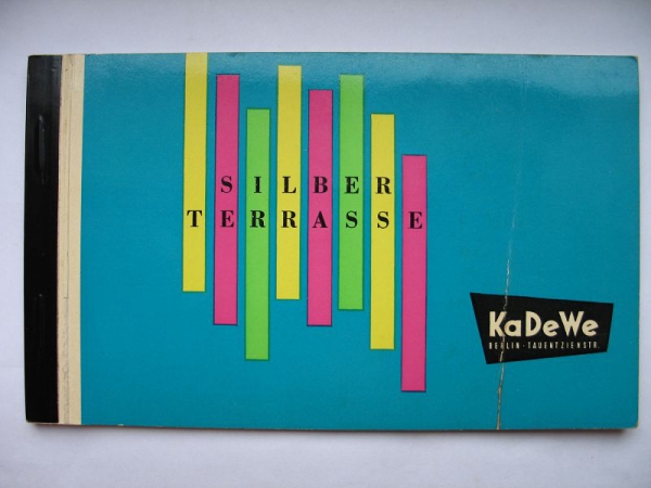 Speisekarte KaDeWe Berlin, Silberterrasse, schätze 60-er Jahre