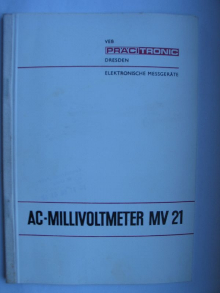 AC-Millivoltmeter MV21, MV 21, VEB Präcitronic Dresden, 1977