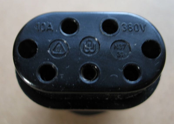 Kupplung Bakelit, 380 Volt, Kraftstrom, DDR, unbenutzt, #8