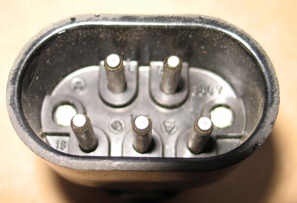 Stecker Bakelit, 380 Volt, Kraftstrom, DDR, unbenutzt, #7
