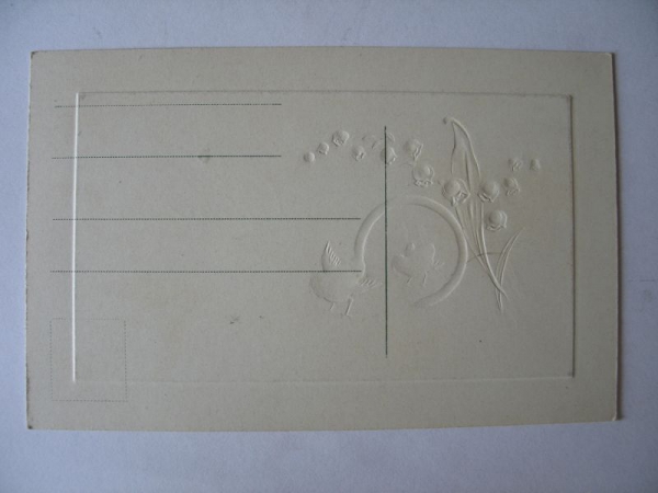 Postkarte Fröhliche Ostern, Prägekarte mit Küken, schätze 20-er Jahre, #149