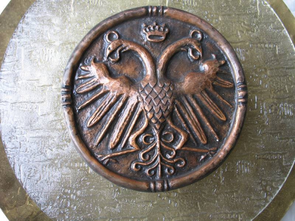 Wandlampe mit Doppeladler, Adler, DDR um 1960, AIS Altenburg