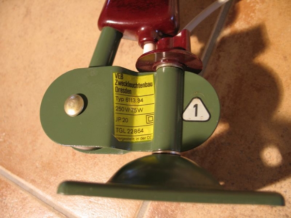 Gelenkleuchte, Werkstattlampe, VEB Zweckleuchtenbau Dresden, DDR, #4