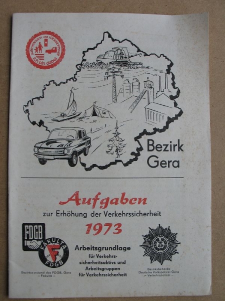 Verkehrserziehung Bezirk Gera, 1973, Verkehrssicherheitsaktiv, Volkspolizei
