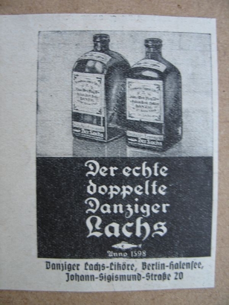 Danziger Lachs, Liköre Berlin, 1937 #1