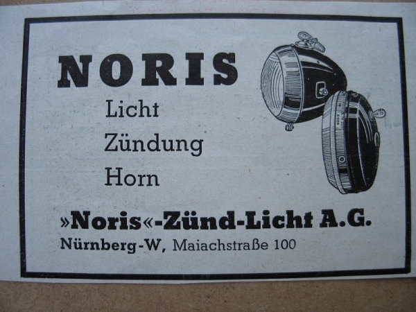 NORIS Zünd- Licht AG Nürnberg, 1937 #1