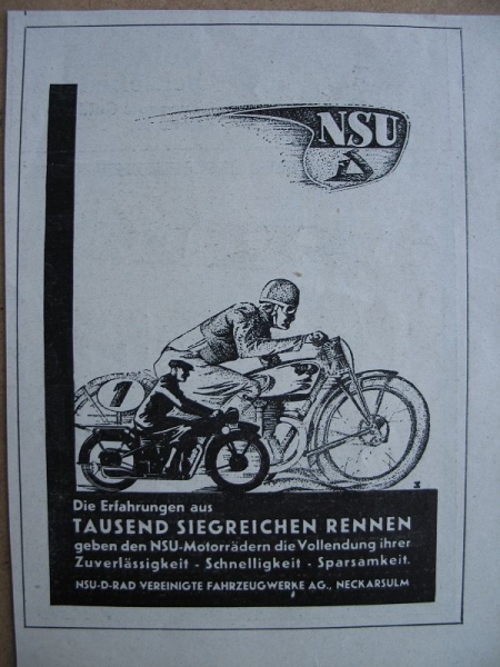 NSU, Siegreiche Rennen, Neckarsulm, 1937 #1