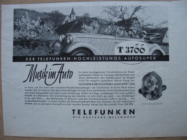 Telefunken Autosuper T3766, 1937 #1