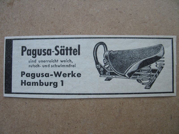 Pagusa Werke Hamburg, Sattel, 1937 #1