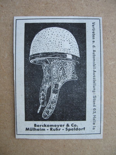 Sturzhelme, Berckemeyer Berlin, Mülheim, Speldorf, 1937 #1