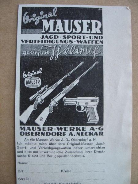 Mauser Werke AG Oberndorf, Waffen, 1937 #1