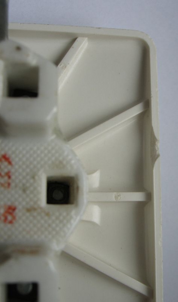 Serienschalter, Lichtschalter Bakelit, 60-er Jahre, eckig, hell, UP, #318