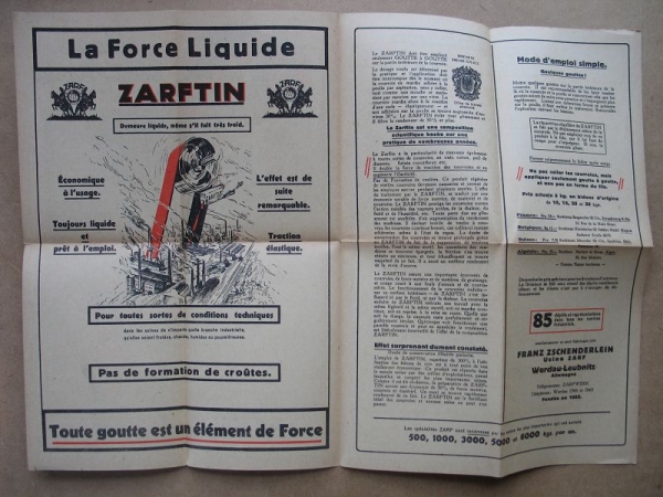 ZARF, ZARFTIN, Franz Zschenderlein Werdau- Leubnitz, 30-er Jahre