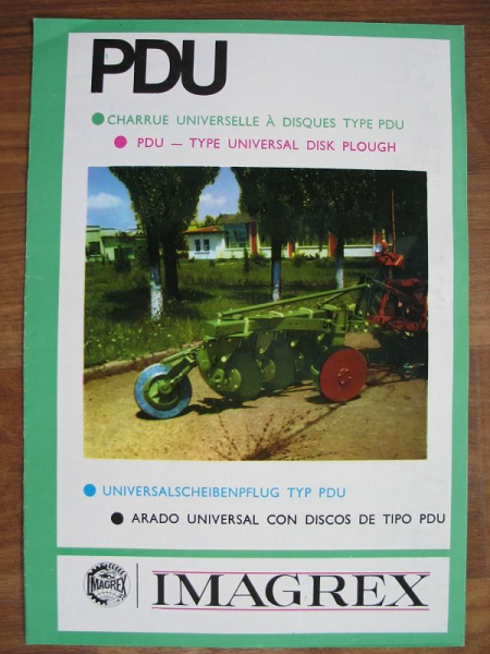 Scheibenpflug PDU, IMAGREX Rumänien, Prospekt um 1970