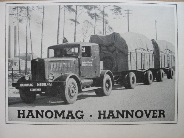 Hanomag Hannover, Diesel 6- Zylinder, Inserat, 1941