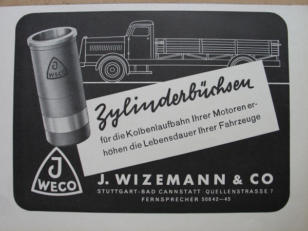 J WECO, Wizemann & Co Stuttgart, Zylinderbüchsen, 1941 #2