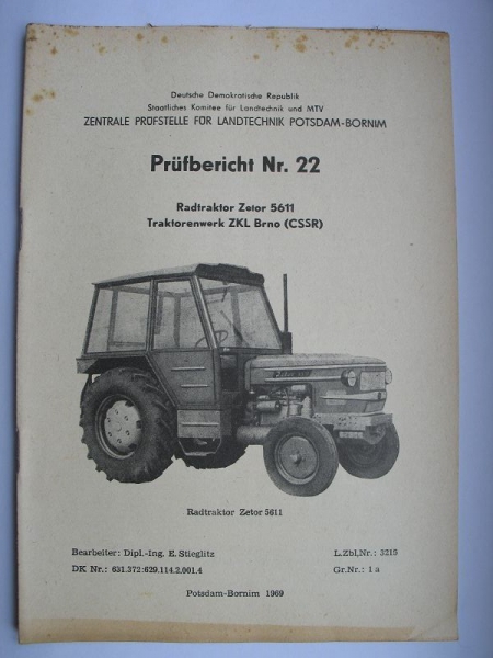 Radtraktor Zetor 5611, Traktorenwerk ZKL Brno CSSR, Nr. 22, 1969