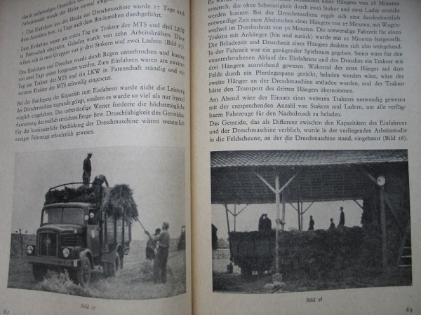 Die Fließmethode in der Getreideernte, MTS Klettstedt, LPG, DDR 1955
