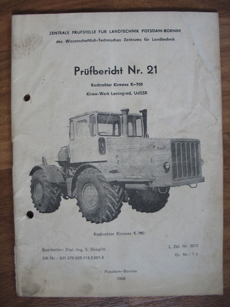 Radtraktor Kirowez K-700, Kirow- Werke Leningrad UdSSR, Nr. 21, 1968