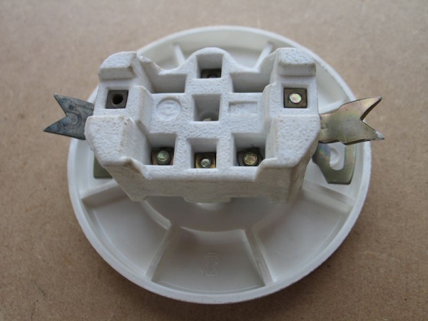 Steckdose Bakelit, UP, hell, rund, kein Schuko, #256