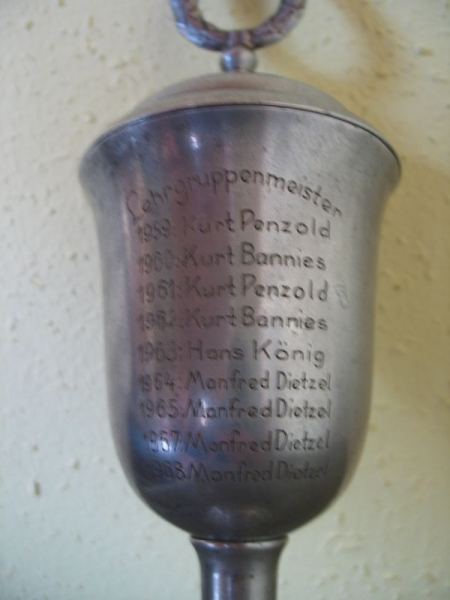 Wanderpokal Lehrgruppe Sporttauben GST Teichwolframsdorf, 1968