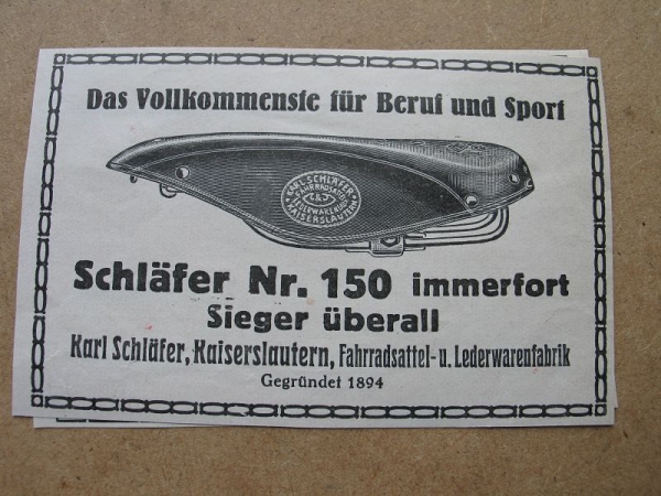 Karl Schläfer Kaiserslautern, Fahrradsattel- und Lederwarenfabrik, 1928 #10