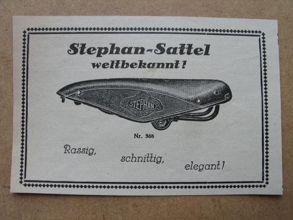 Stephan- Sattel, Weltbekannt, 1928 #10
