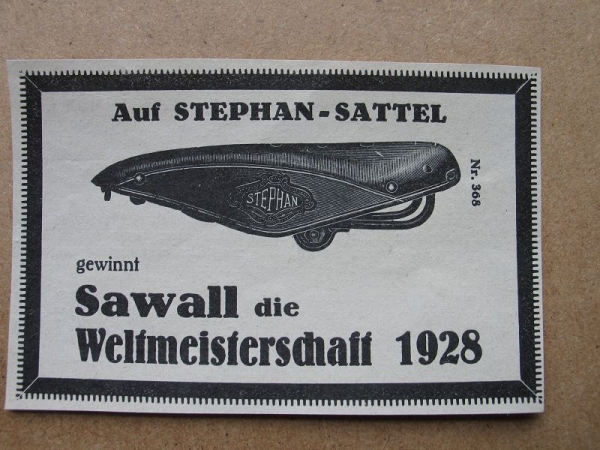 Stephan- Sattel, Sawall Weltmeisterschaft 1928, #10