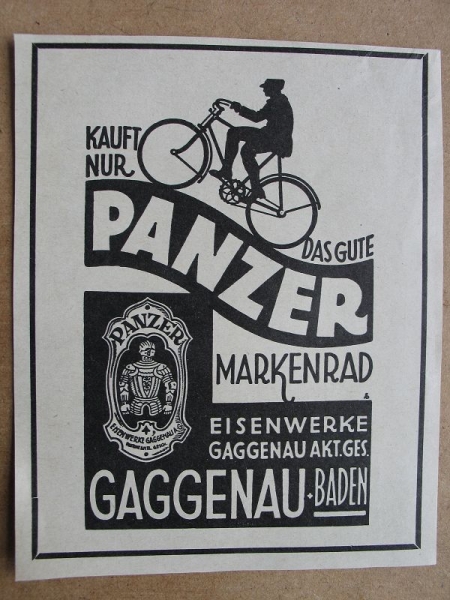 Panzer Markenrad, Eisenwerke Gaggenau Baden, 1928 #10