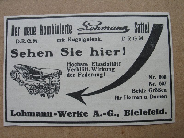 Lohmann Sattel mit Kugelgelenk,  Bielefeld, 1928 #8